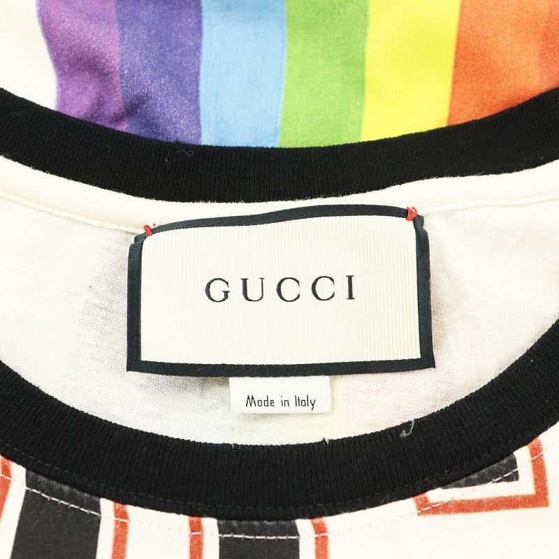【GUCCI】 ペイントロゴモチーフ Tシャツ ベージュ 【グッチ】 グッチ(GUCCI)|ロゴプリントTシャツ|HARDOFFオフモール（オフモ