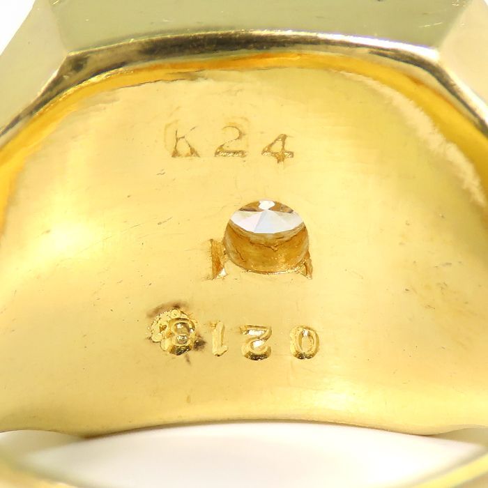 純金 K24 ダイヤモンド メンズ リング】17号 0.213ct H/SI2/VG