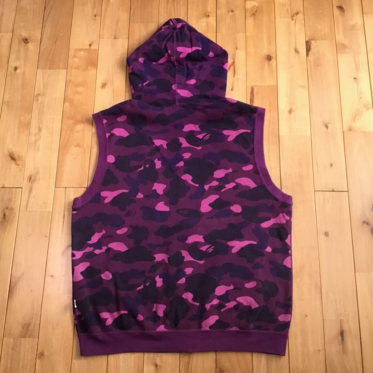 Purple camo スウェット パーカー ベスト Lサイズ a bathing ape BAPE 