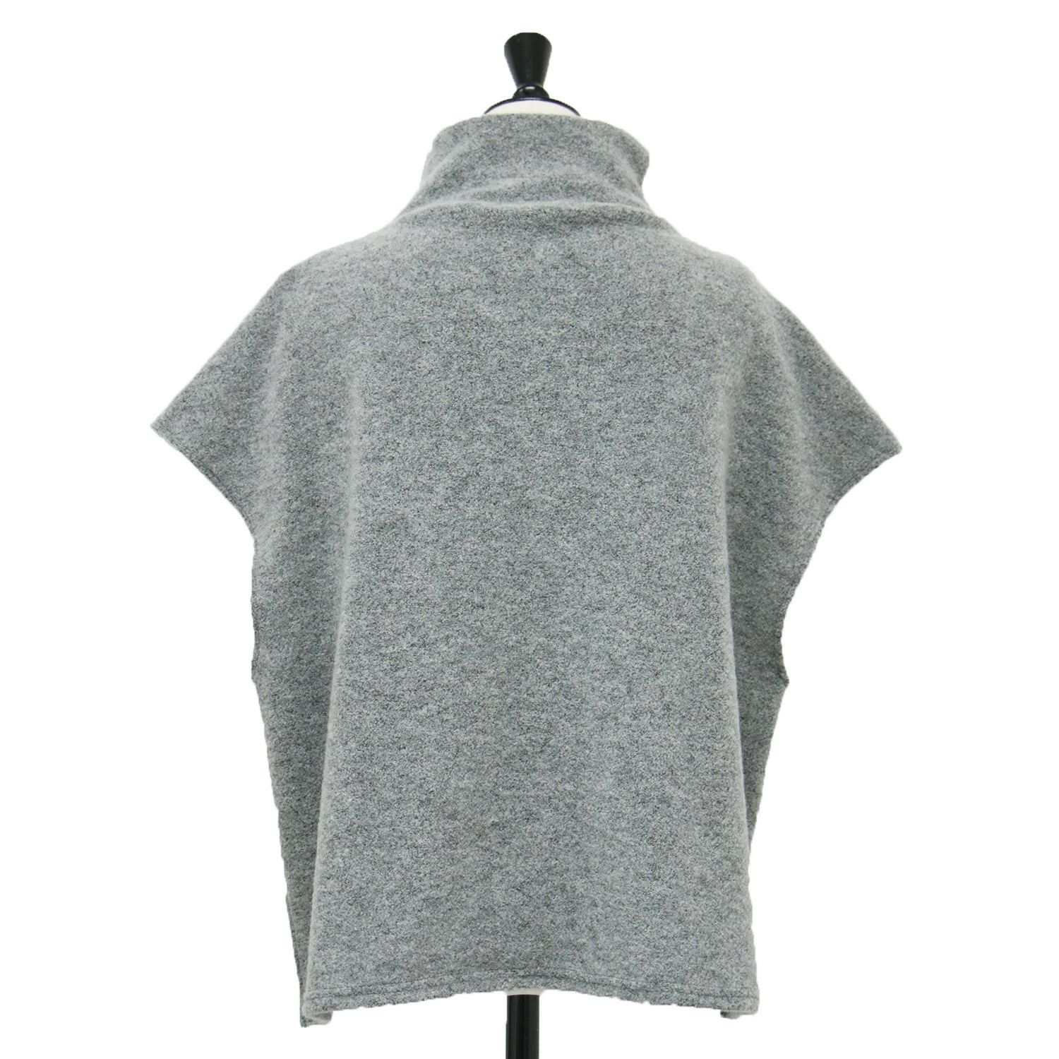 GALERIE VIE ギャルリー ヴィー ベスト グレー サイズ 24秋冬 ファイン ブークレー ミドルネック ベスト プルオーバー フレンチスリーブ ビルドネック ウール トップス レディース