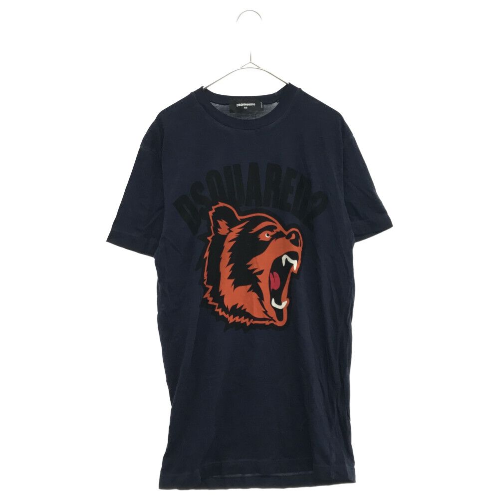 DSQUARED2 ディースクエアード S74GD0584 S21600 19AW Cool Fit ネイビー タイガーロゴプリント Tシャツ S DSQUARED2 (ディースクエアード) 19AW TIGGER PRINTED TEE S/S NAVY