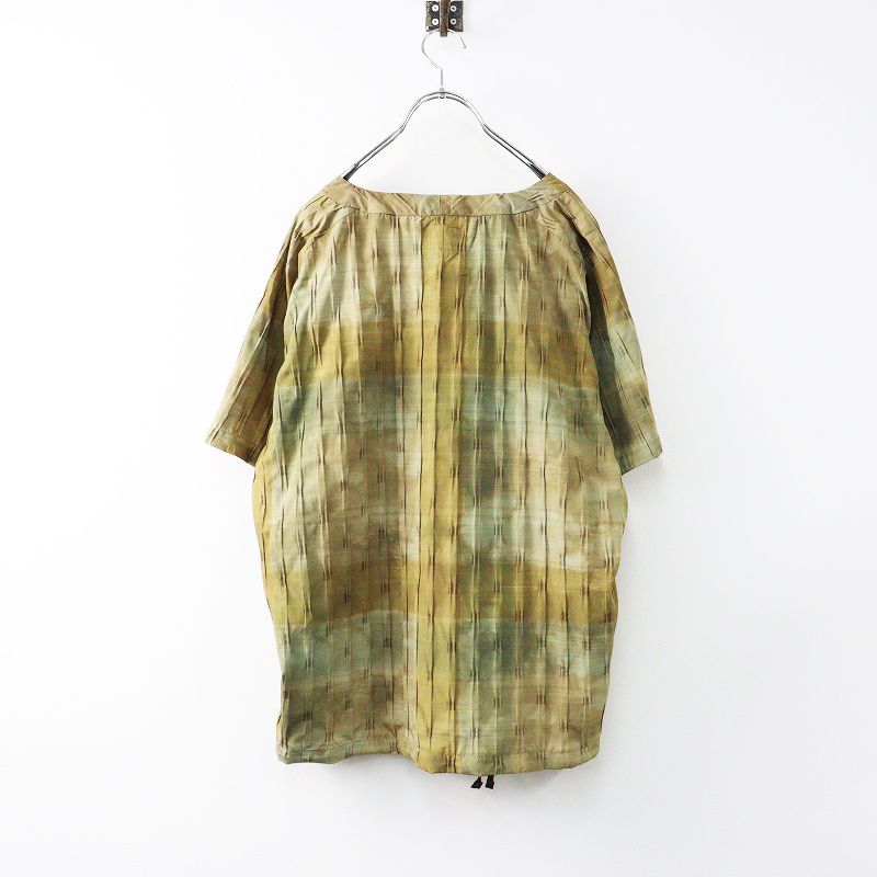 ネペンテス ニードルス NEEDLES モチーフ プリント ボクシーフィット T シャツ S カーキ ナイロン素材 トップス