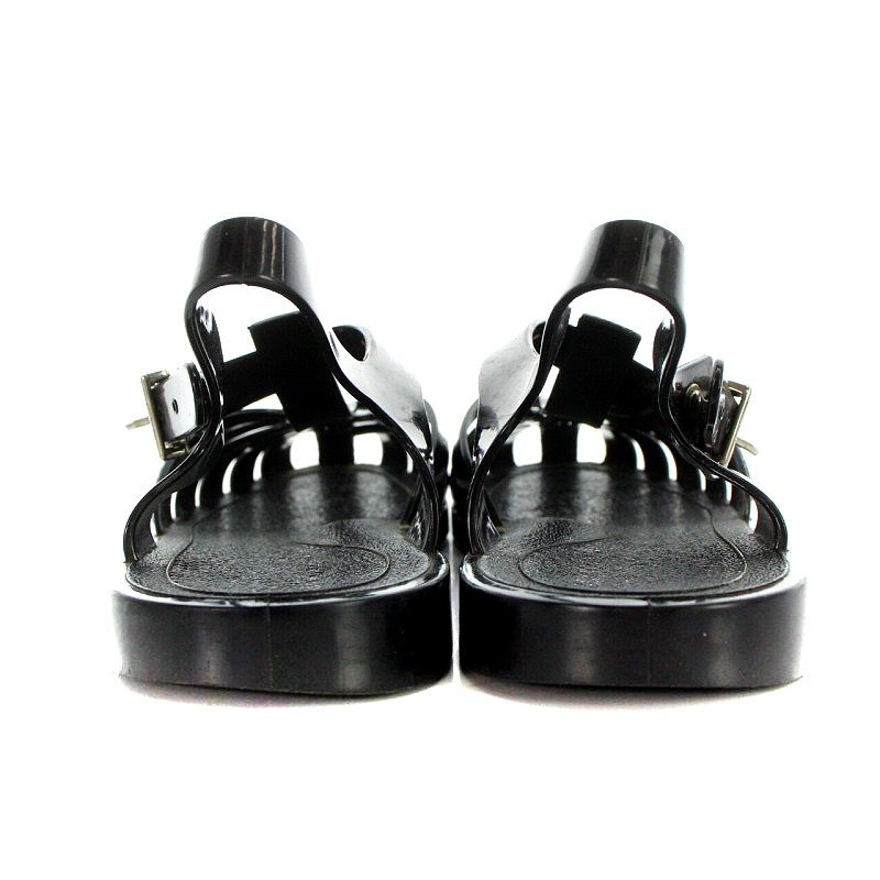  セリーヌ CELINE グルカサンダル ラバー 黒 ブラック 39 26 cm SH AK 12 サンダル ミュール 靴