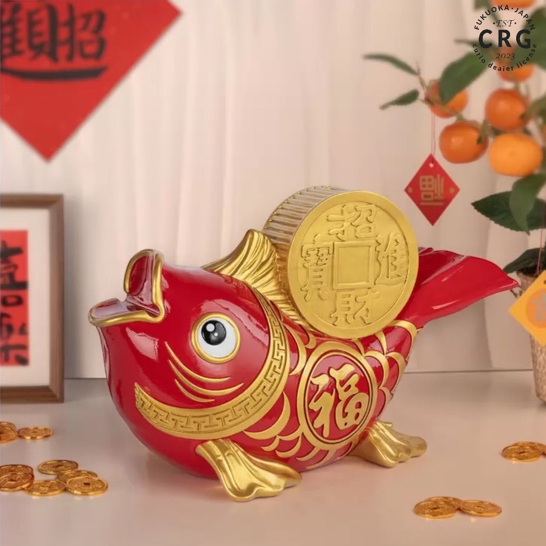 台湾 旧正月 鯛 貯金箱 縁起　魚　コインバンク
