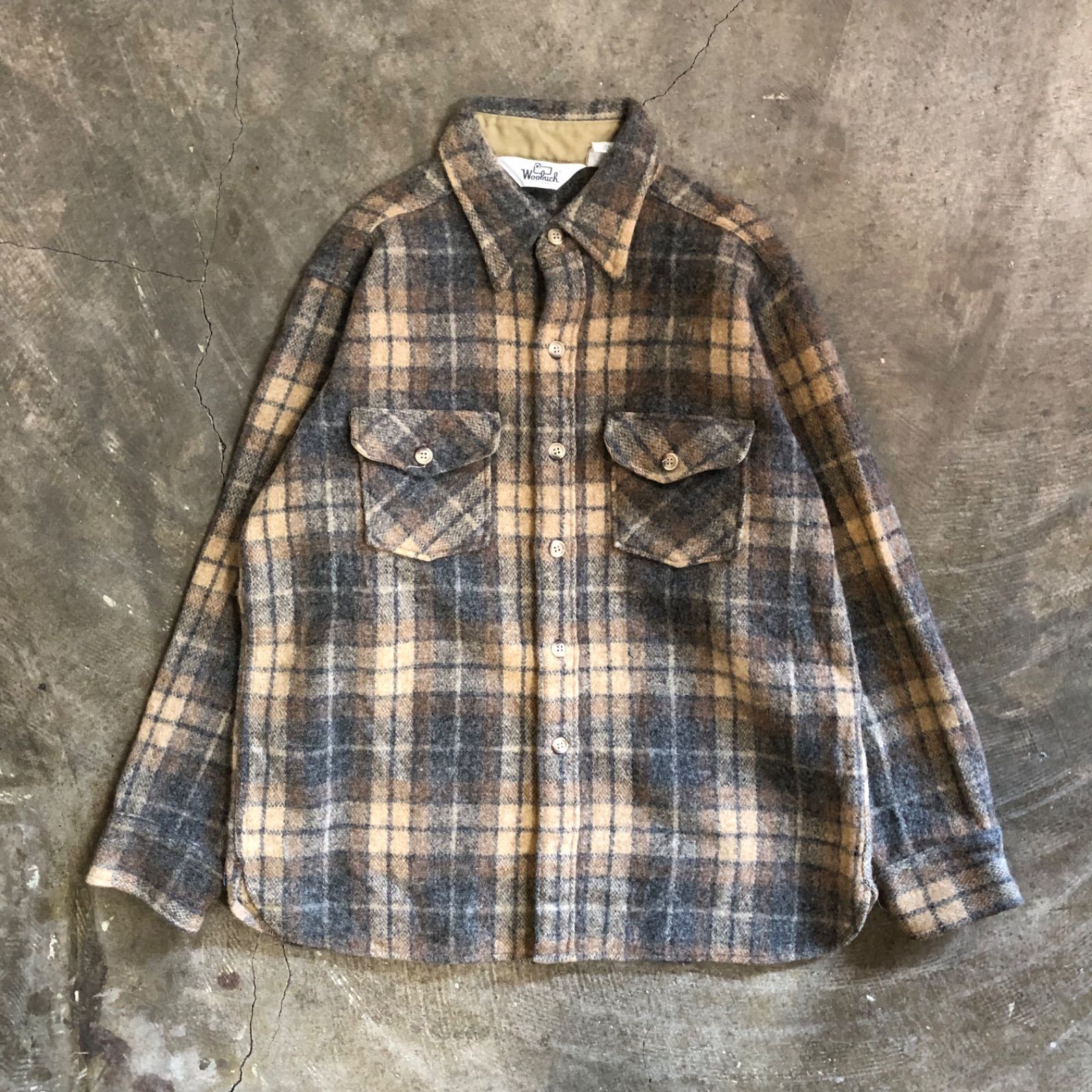 T6405 WoolRich ウールシャツ チェック 70 s 古着