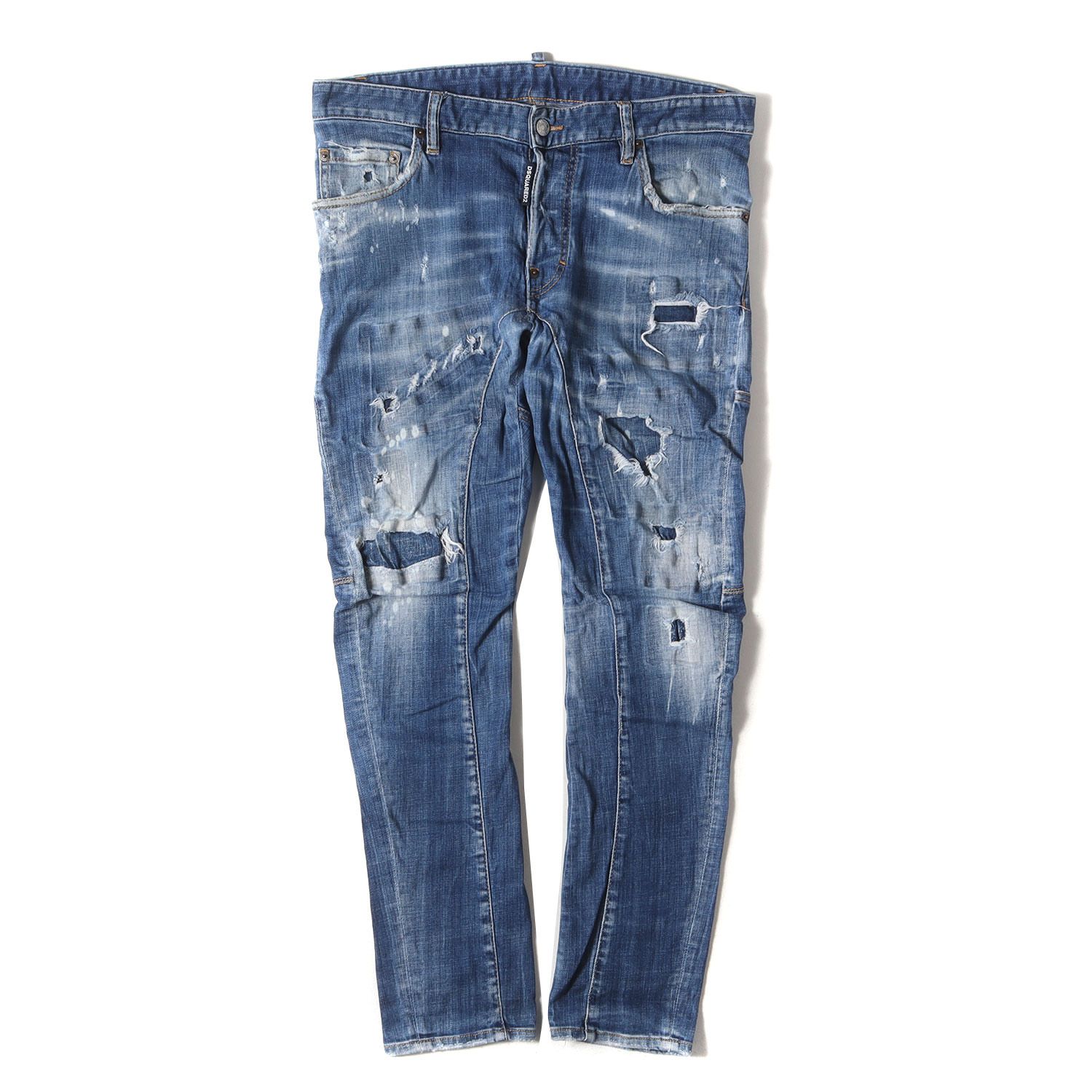 DSQUARED2 ディースクエアード パンツ サイズ:46 ヴィンテージ リペア加工 ストレッチ スキニー デニムパンツ (Tidy Biker  Jean S71LB0680) インディゴ ボトムス ジーンズ ジーパン イタリア製【メンズ】 - メルカリ