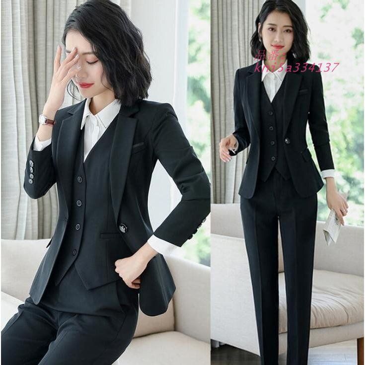レディース スーツセット パンツセット スカートセット 20代30代40代 事務服 入学式 細身シルエット 卒業式 制服OL フォーマル ビジネス 通勤 kni5a334137