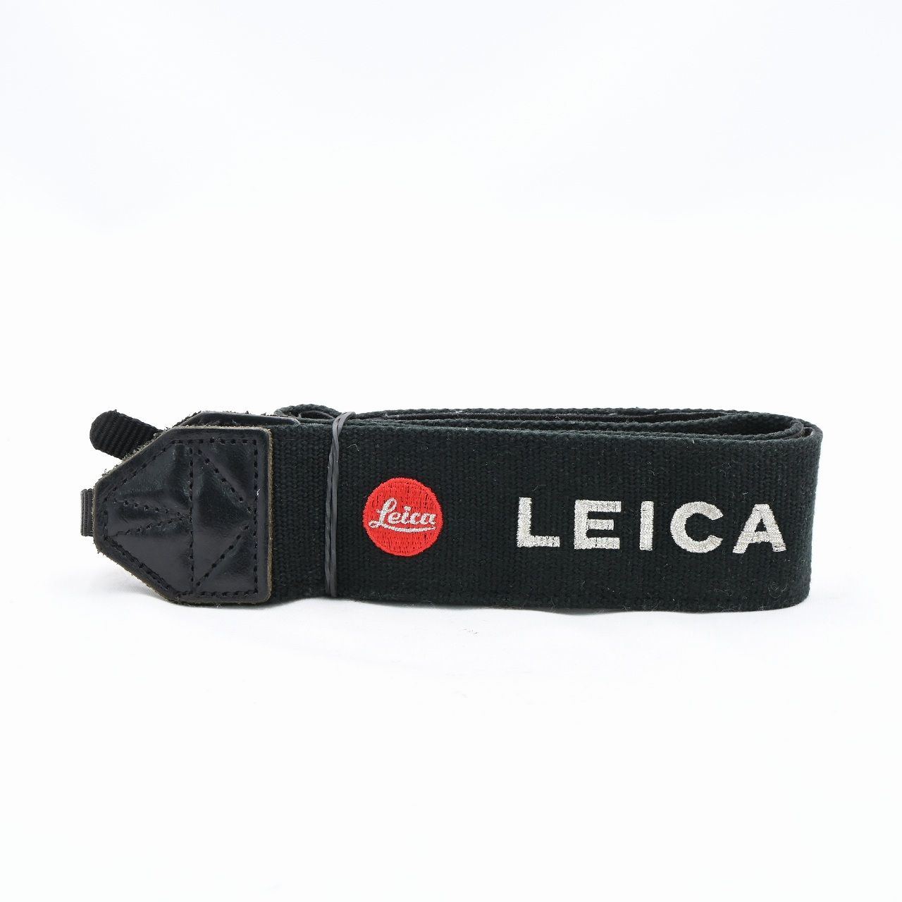 Leica ライカ 純正 刺繍 カメラ ワイドストラップ 黒色×赤色×銀色 アクセサリ