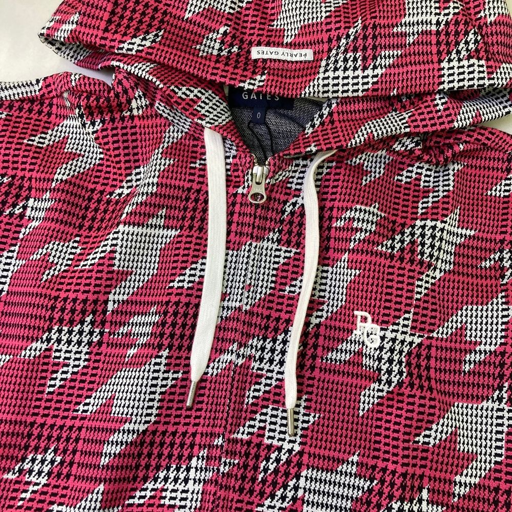 サイズ 0 PEARLY GATES パーリーゲイツ 055-2262902 ジップパーカー 千鳥柄 ピンク系 240101535064 ゴルフウェア レディース ストスト LLC-HASEGAWATOSO_COM
