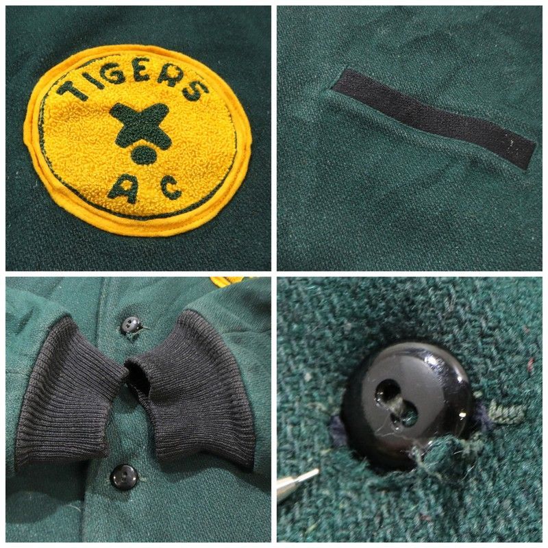 50s vintage ショールカラー ウール ボタスタ ロング スタジャン