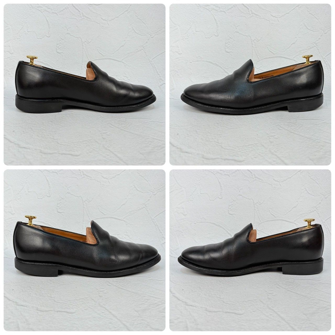 希少】SANDERS サンダース 1314B スリッポン ローファー 黒 8.5