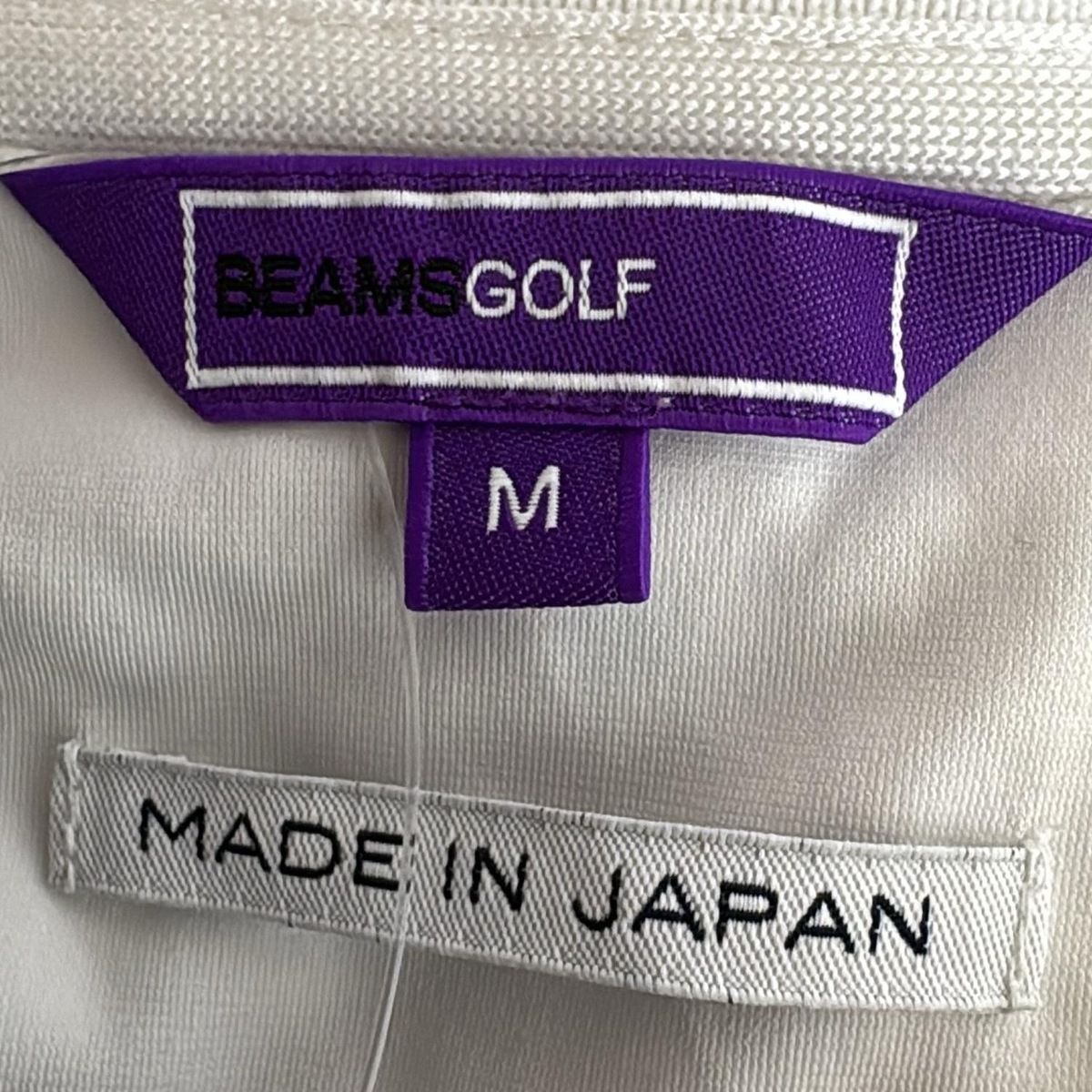 BEAMS - BEAMS(ビームス) ジャージ サイズM レディース美品  - 白×ゴールド 長袖/GOLF/ラメ/ジップアップ BEAMS(ビームス) ジャージ サイズM レディース美品 - 白