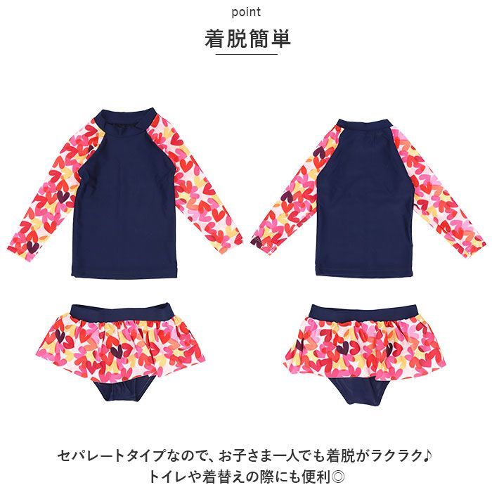☆ ブルー×アイスクリーム(C) ☆ XL ☆ キッズ長袖水着セット