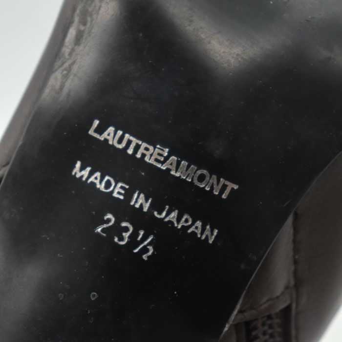 ロートレアモン ロングブーツ ハーフ ハイヒール 日本製 サイドジップ シューズ 靴 茶 レディース 23.5cmサイズ ブラウン LAUTREAMONT