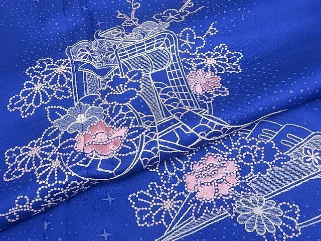 平和屋着物□訪問着 刺繍 御所車檜扇花文 やまと誂製 着丈162.5cm 裄丈67cm 正絹 逸品 B-wt6052 - メルカリ