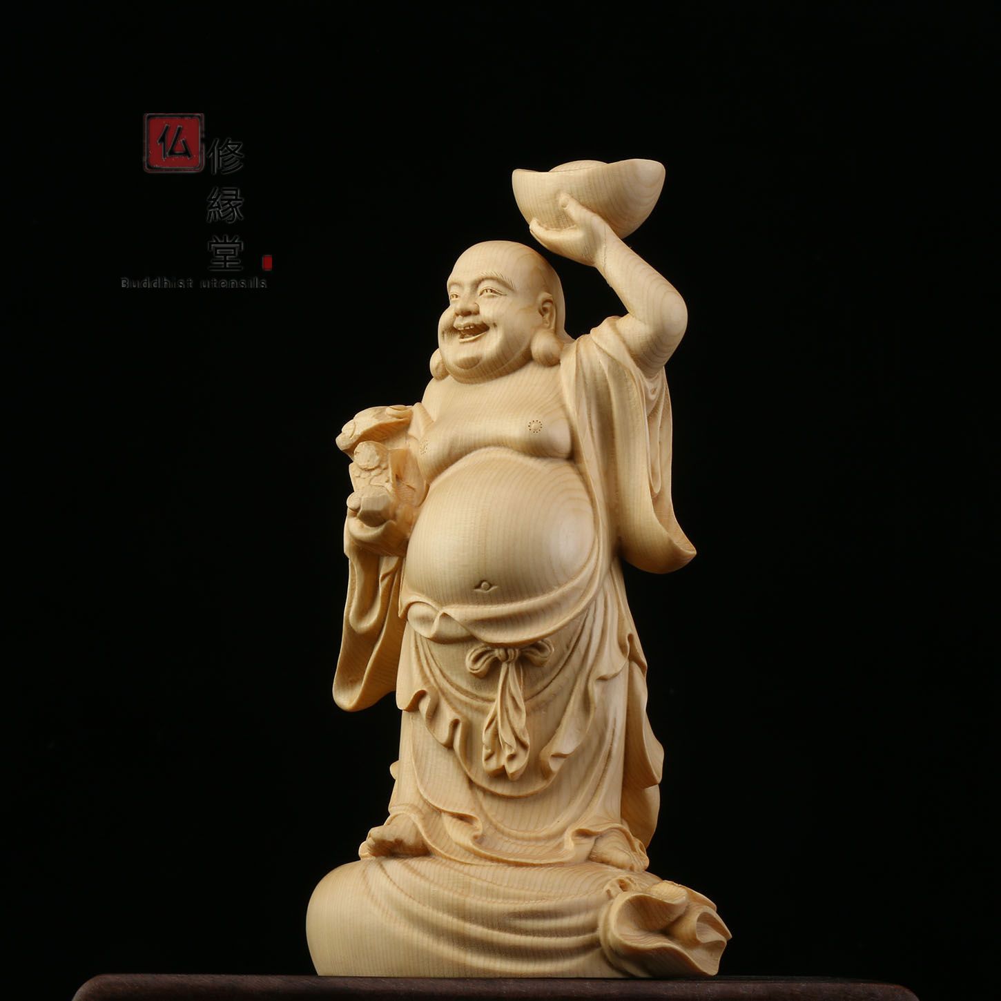 木彫仏像 七福神 高さ約25cm桧木 （受注生産） 木彫仏像 七福神・毘沙門天 高さ約25cm桧木 （受注生産） 木彫仏像