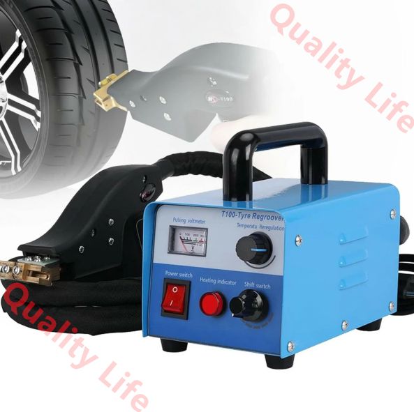 タイヤ溝入れツール タイヤリグルーバー タイヤグルーバーマシン ゴムタイヤリグルーバー タイヤ溝入れ加熱機 タイヤ溝切削工具キット 20個の切断刃付き U字型 V字型 温度調整 省エネ 低ノイズ ゴムタイヤに最適
