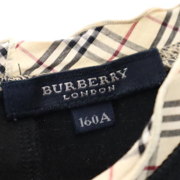 バーバリー 三陽商会 フリル袖 半袖 Tシャツ 160A 黒 BURBERRY ロゴ