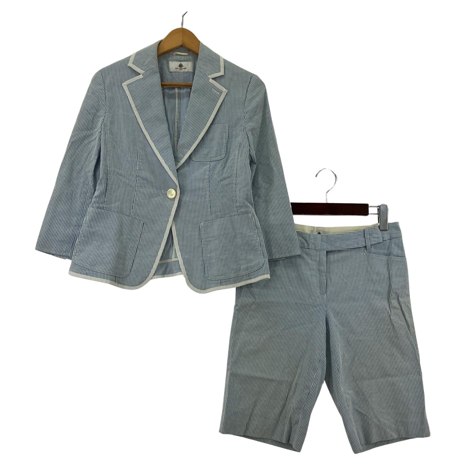 美品✨オールドイングランド　セットアップ　ジャケット　ストライプ　ウール　38 オールドイングランド セットアップ スーツ ストライプ 38 ウール