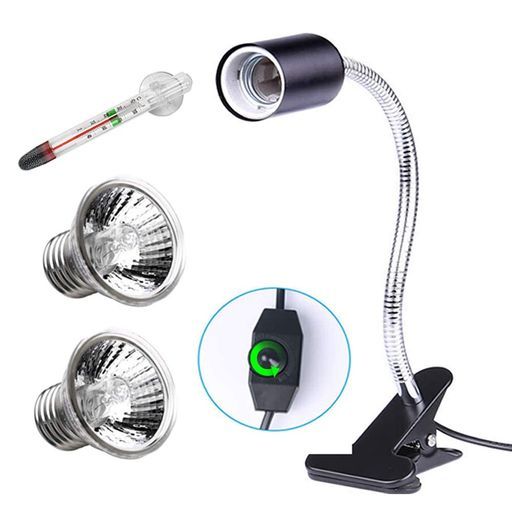 爬虫類・両生類用品 爬虫類用爬虫類ライト亀ライト50W+75Wランプ温度計