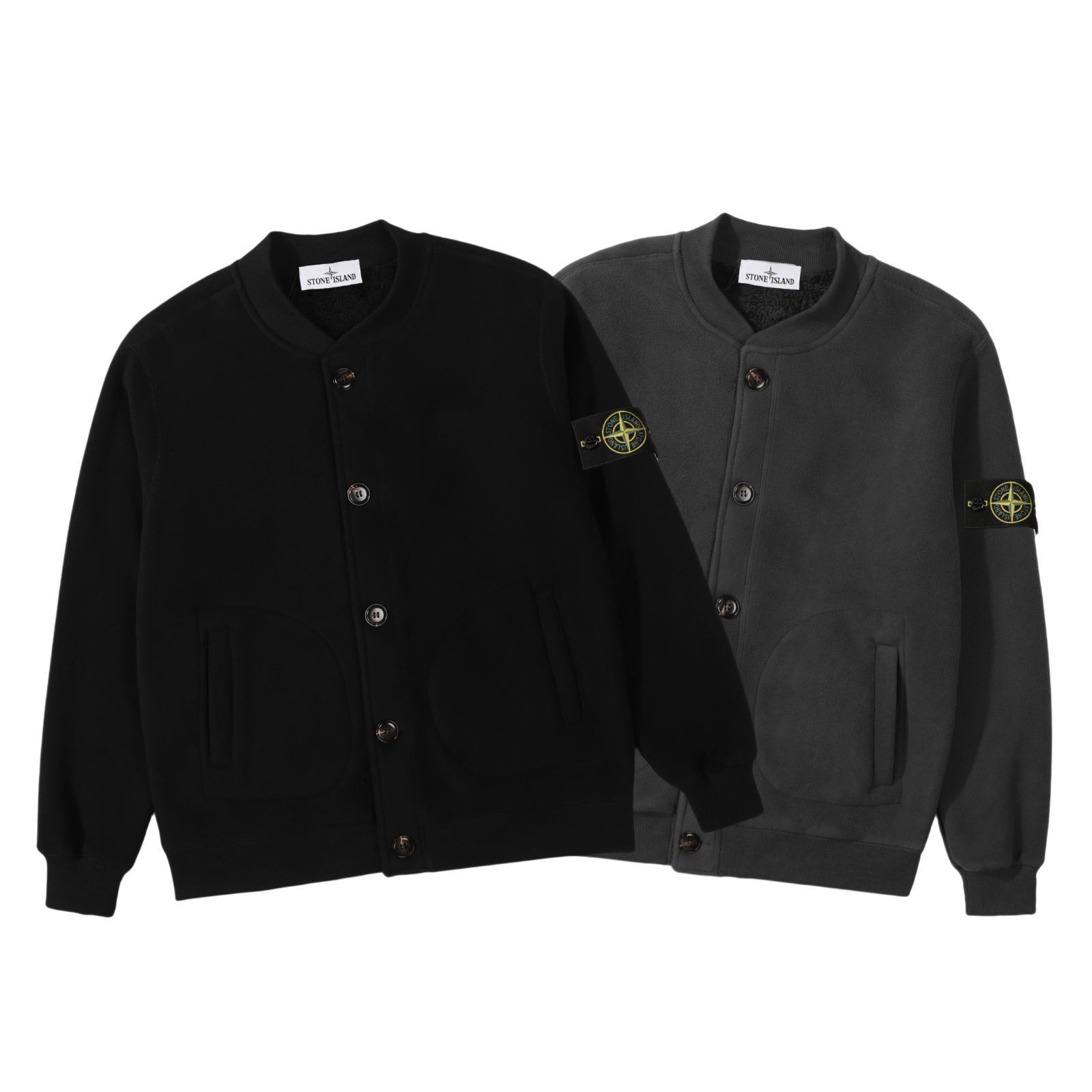 STONE ISLAND クラシックバッジレトロプラッシュベースボールジャケット - メルカリ