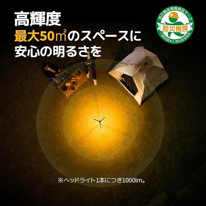 防災認定 BougeRV ledライト キャンプランタン ledランタン 充電式 投光器 照明方向調節 折りたたみ 15600mAH大容量バッテリー内蔵 スタンド付き 自立 高さ調整 調光 2色切替 コンパクト 持ち運びに便利 IP54防水防 1