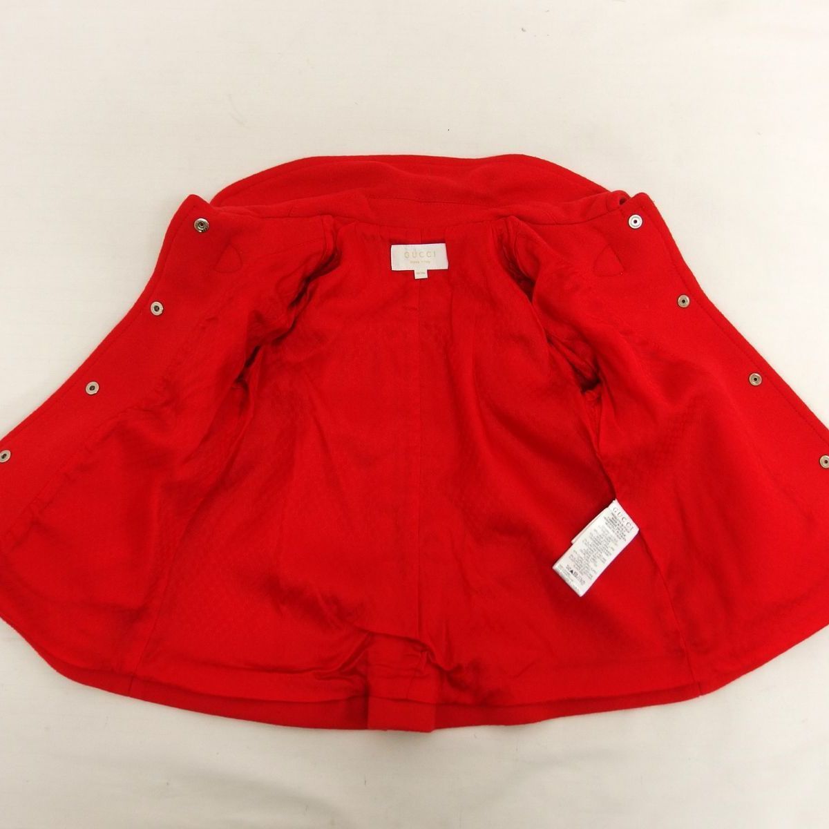 購入特典 GUCCI ウールコート 18 24m レッド カシミア混 ベビー 80 90サイズ相当 ハンガー付き アウター グッチ スニーカー