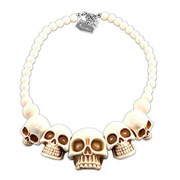 Kreepsville 666 JNSCW Skull Collection Necklace White