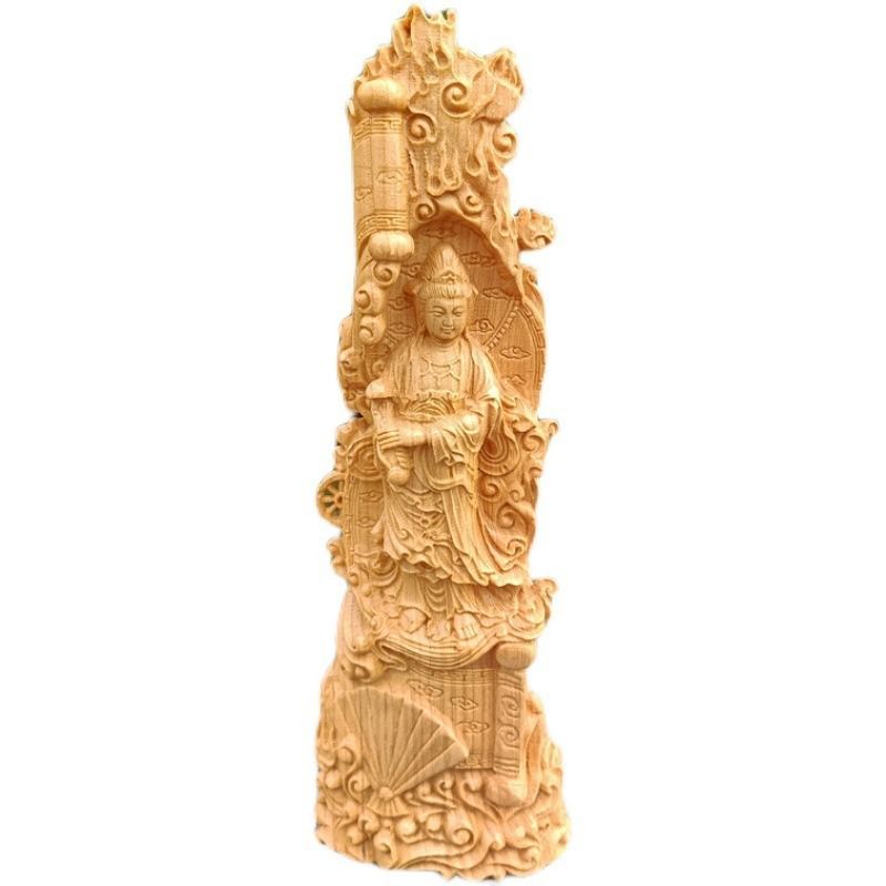 如意観音 コレクション 観音菩薩 仏像 置物 オブジェ 一刀彫り 木彫り