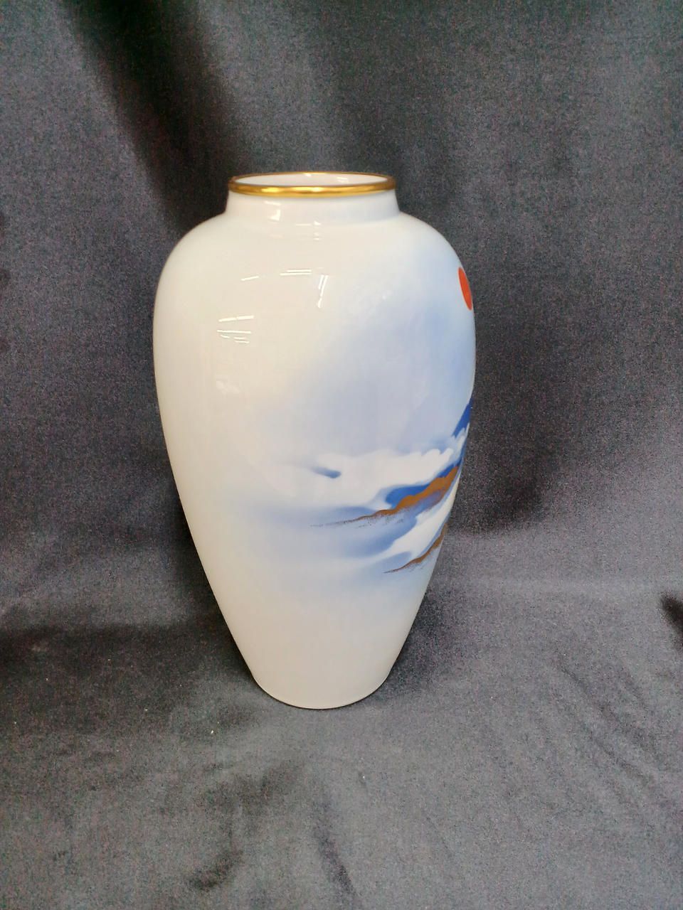 深川製磁 花器 雲金光明富士 Fukagawa Seiji Flower Vase Clouds and G Shining Fuji NEXPOTALLINN_EU