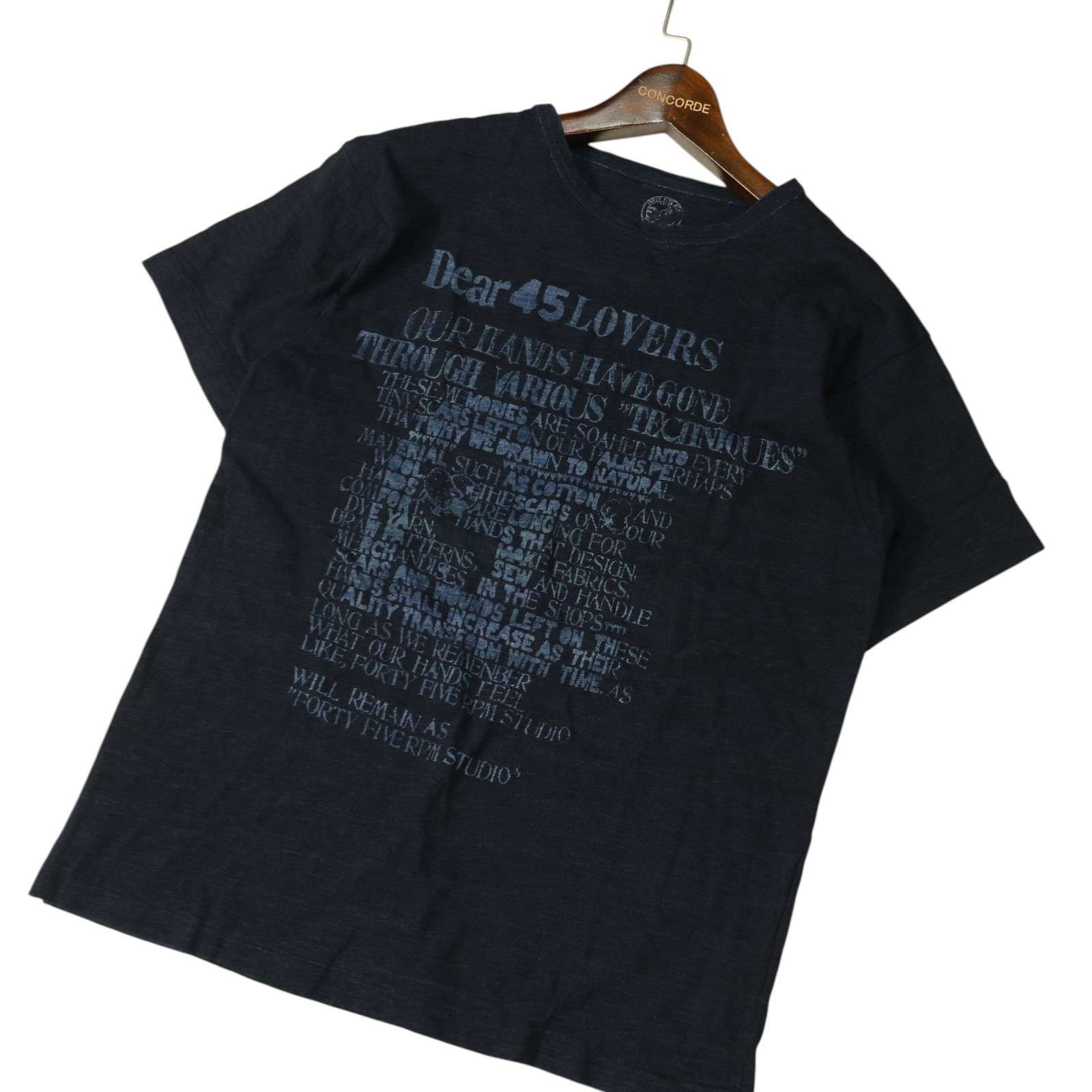 45R フォーティーファイブ　インディゴ染め Tシャツ　3（L） 45R フォーティーファイブ インディゴ染め Tシャツ 3（L