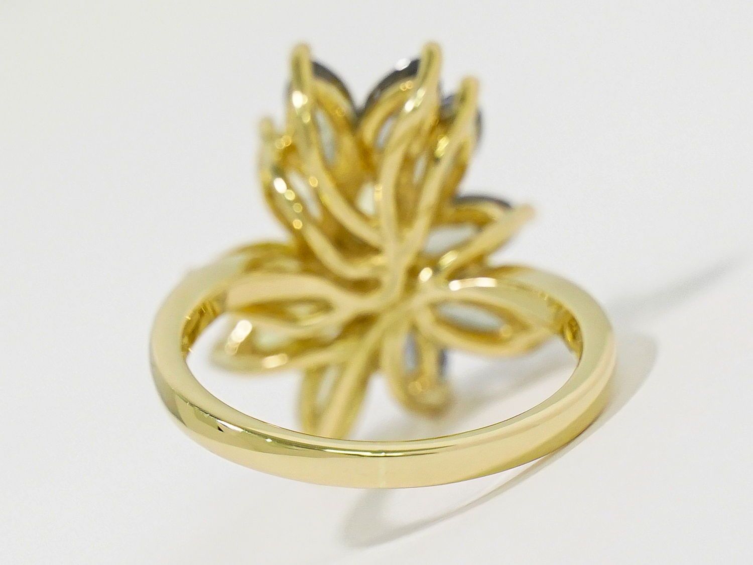 本物 サファイア 1.89ct 1.39ct 18K YG リング 指輪 10.5号 イエロー  