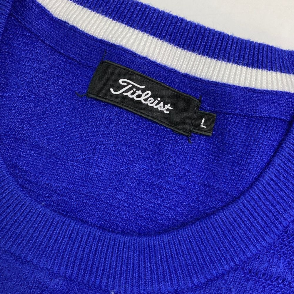サイズ：L TITLEIST タイトリスト 長袖ニットセーター ブルー系