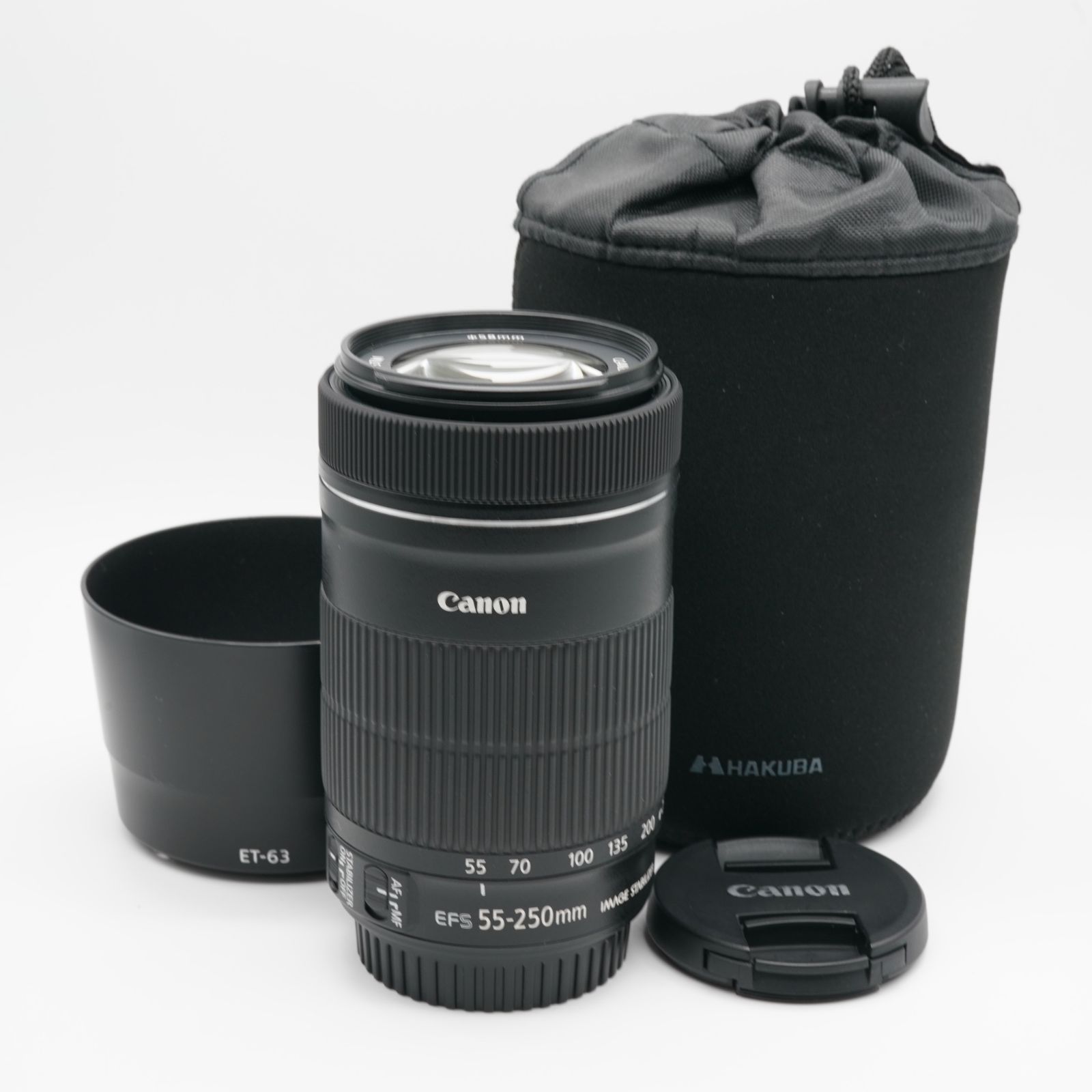 級 Canon キヤノン EF-S55-250mm F4-5.6 IS STM フード ソフトケース付
