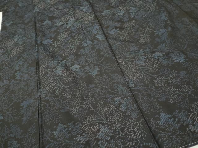 平和屋着物○本場大島紬 泥染め 枝花文 さが美扱い 証紙付き 正絹 逸品