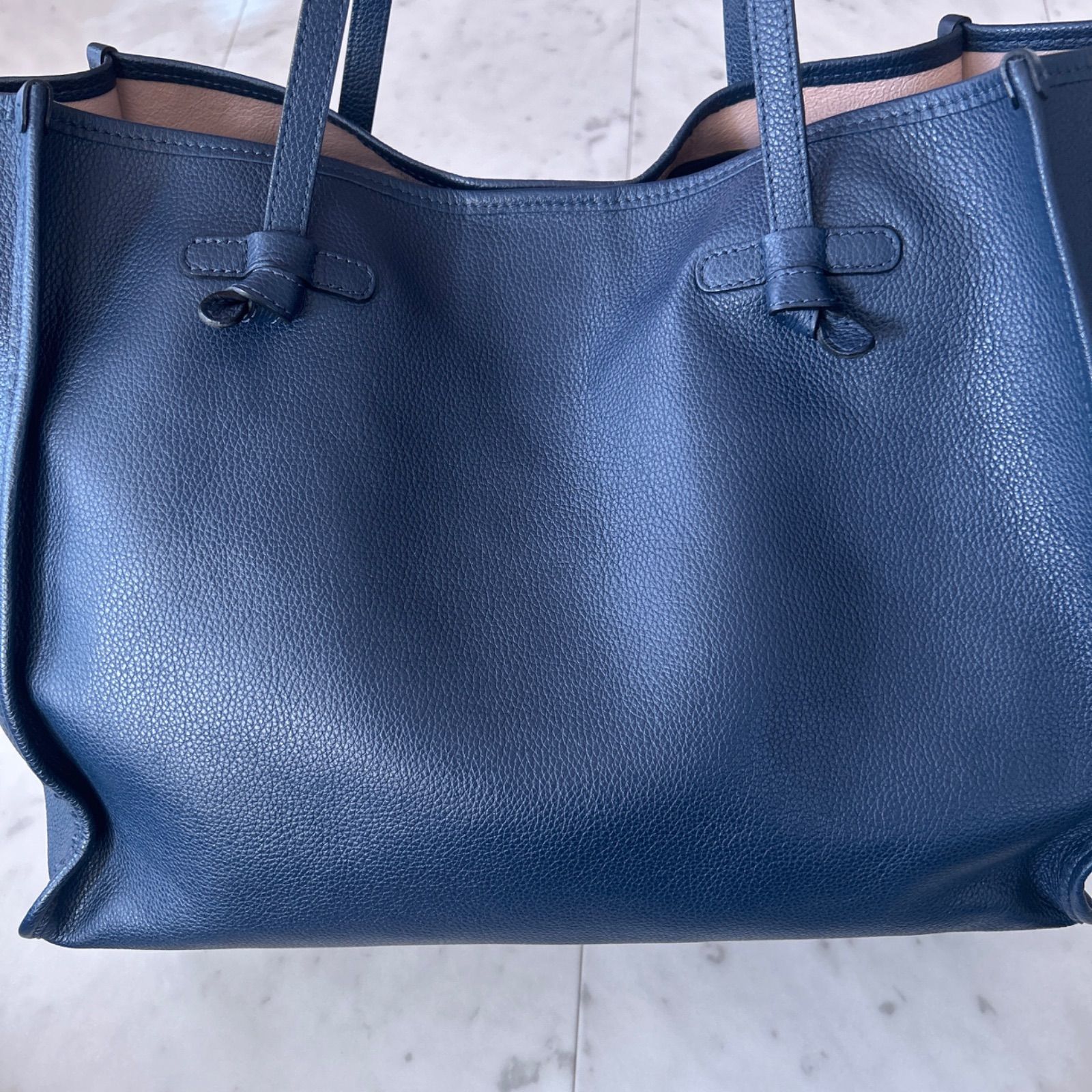 【新品未使用 ポーチ付き】ジャンニキャリーニ　マルチェッラ　トートバッグ　ブルー 新品未使用 ポーチ付き】ジャンニキャリーニ マルチェッラ トート