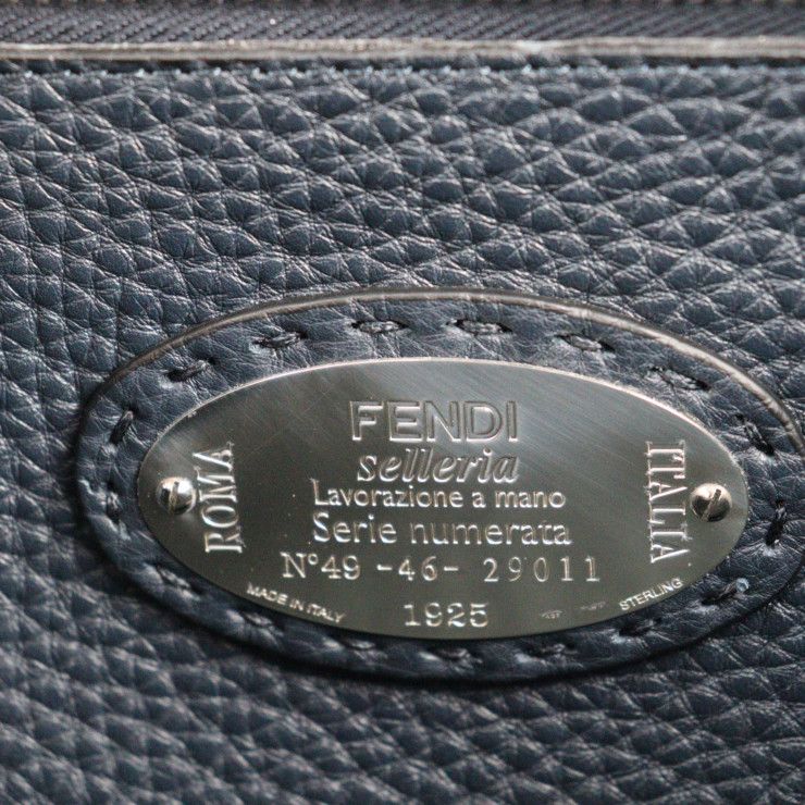 FENDI フェンディ ハンドバッグ 7VA354 レザー グレー系 シルバー金具