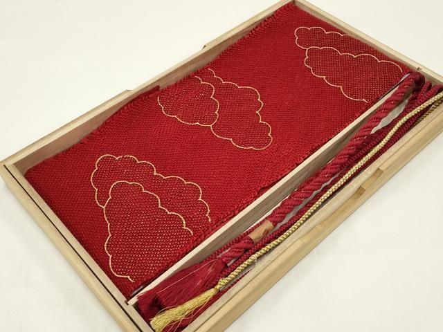 平和屋着物●和装小物 帯締め 帯揚げセット 振袖用 総絞り 雲 金糸 金彩 ♥品あり AABC2664ay