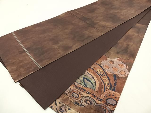 平和屋着物◎太鼓柄袋帯 錦 二重箔織 幾何学文 正絹 逸品 CAAY3926xi