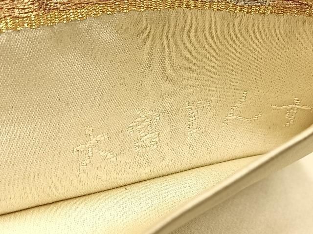H-600 袋帯 正絹 六通 金糸 唐織 亀甲柄 カラフル 平和屋着物◎六通柄 本袋帯 唐織 更紗亀甲花文 金銀糸 正絹 逸品