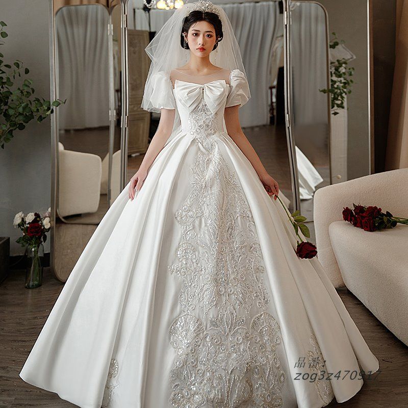 ウェディングドレス ウエディングドレス 二次会 結婚式 前撮り ブライダル ロングドレス 花嫁 プリンセスラインドレス プリンセスドレス zog3z470917