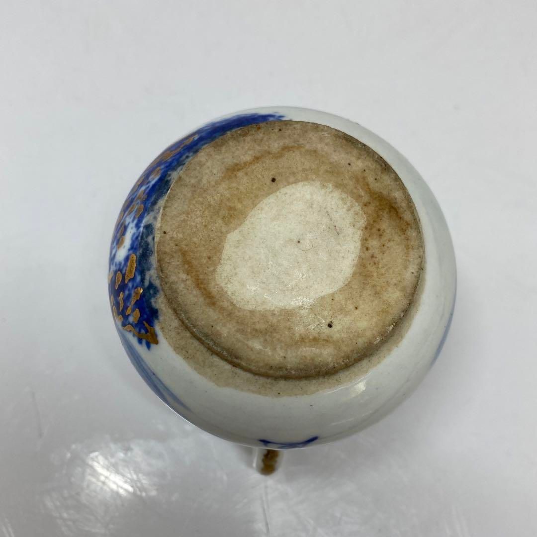 ・京焼　名工　原平造　染付　金彩　水次　高さ約7㎝　東さ5-0801⑤ 京焼 名工 原平造 染付 金彩 水次 高さ約7㎝ 東さ5-0801⑤