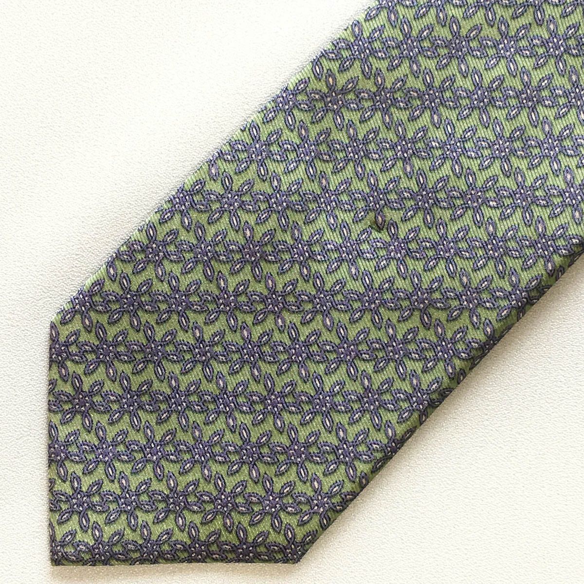 美品 エルメス HERMES ネクタイ シルク100% フランス製 グリーン