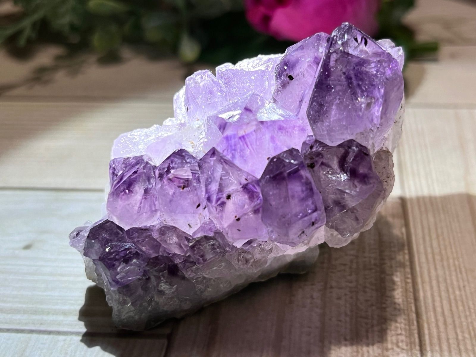 安い，正規品】 ゲーサイト内包 虹入り アメジスト クラスター 原石