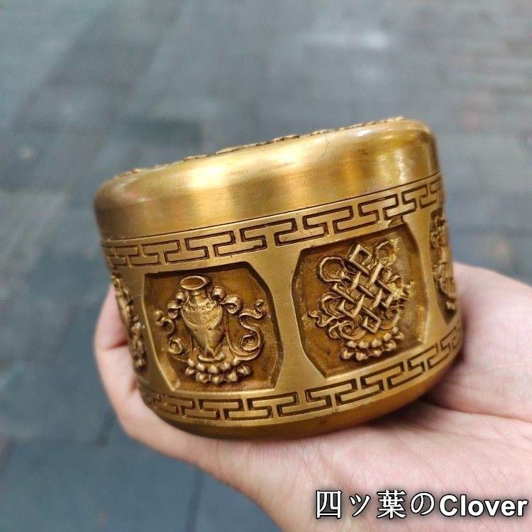 銅 細工 茶道具 香道具 蓋置 置物 八宝茶筒 銅製
