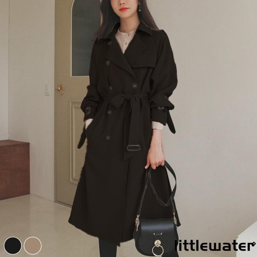 トレンチコート アウター コート レディース 秋冬 ロング 長袖 ベルト 暖かい あったか 防寒 ゆったり 羽織