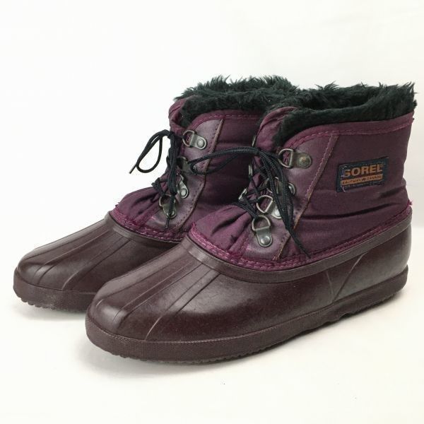 SOREL/ソレル　size7　25.0程度　　Vintage カナダ製　スノーブーツ　ライナー付き　紫　/ men's 管No.WS24 SOREL/ソレル size7 25.0程度 Vintage カナダ製 スノーブーツ ライナー