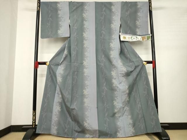 平和屋着物 結城紬 80亀甲 蔦草間道 やまと誂製 証紙付き 正絹 AABB4413ck