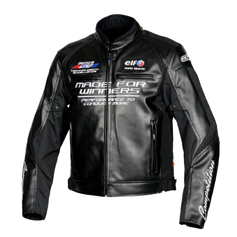 メーカー正規品 エルフ Elf エボルツィオーネPUレザージャケット ブラック EJ-W108-B-S バイク用 S