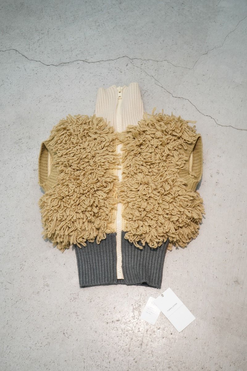23 AW FUMIKA_UCHIDA フミカウチダ FU S KT 021 LOOP YARN HAND KNITTED ZIP UP VEST ハンド ニット ジップ ベスト カーキ 831 P 4